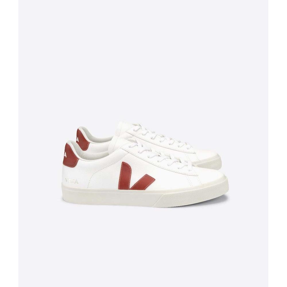 Low Tops Sneakers ανδρικα Veja CAMPO CHROMEFREE White/Red | GR 201ZUT